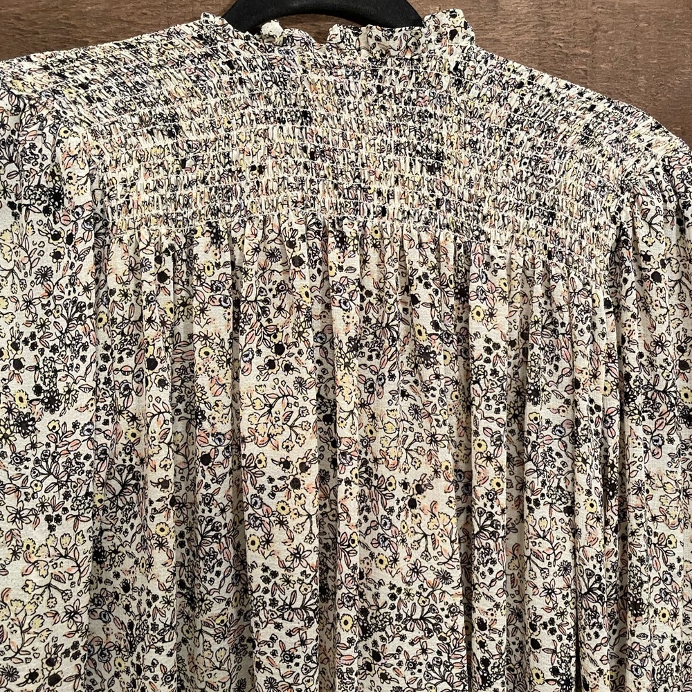 Free People Cream and Black Floral Blouse - Picture 6 of 12